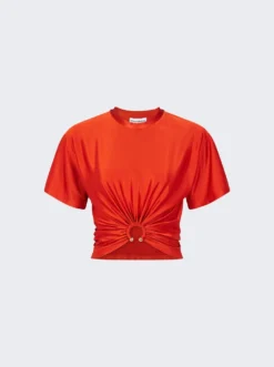 Ring Gathered Cropped Tee Paprika