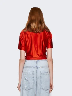 Ring Gathered Cropped Tee Paprika -Artemides shop 23FJTO539VI0267 45618 05 1