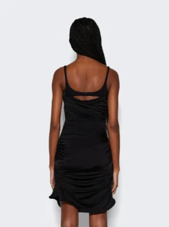 Mugler Ruffled Jersey Mini Dress Black -Artemides shop 23W1RO15346005 Black 05