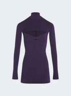 Mugler Cut Out Mini Dress Dark Violet