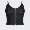 Jean Paul Gaultier Flowers Corset Top Indigo