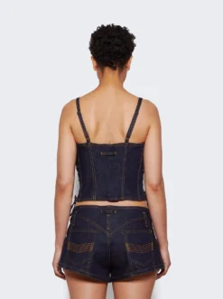Jean Paul Gaultier Flowers Corset Top Indigo -Artemides shop 23 12 F ST012 D004 55 30591 05 1