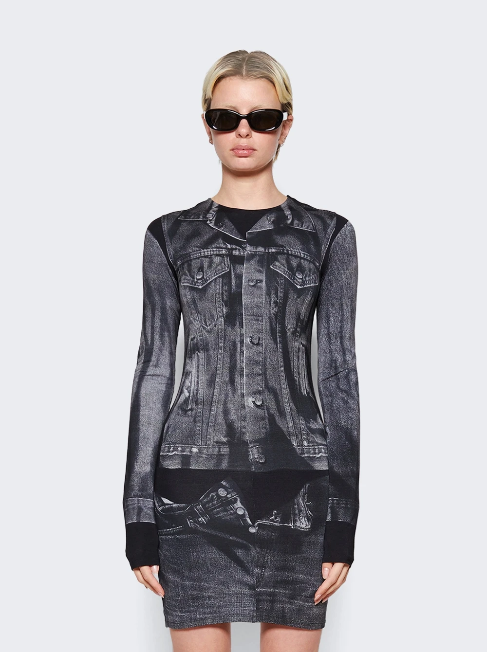 Jean Paul Gaultier L'oeil Tattoo Short Dress Black And Grey 3 Jean Paul Gaultier L'oeil Tattoo Short Dress Black And Grey - Image 3