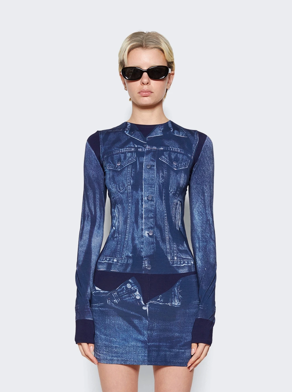 Jean Paul Gaultier L'oeil Tattoo Short Dress Navy 3 Jean Paul Gaultier L'oeil Tattoo Short Dress Navy - Image 3