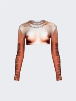 Jean Paul Gaultier Long Sleeves Corps Top Light Nude