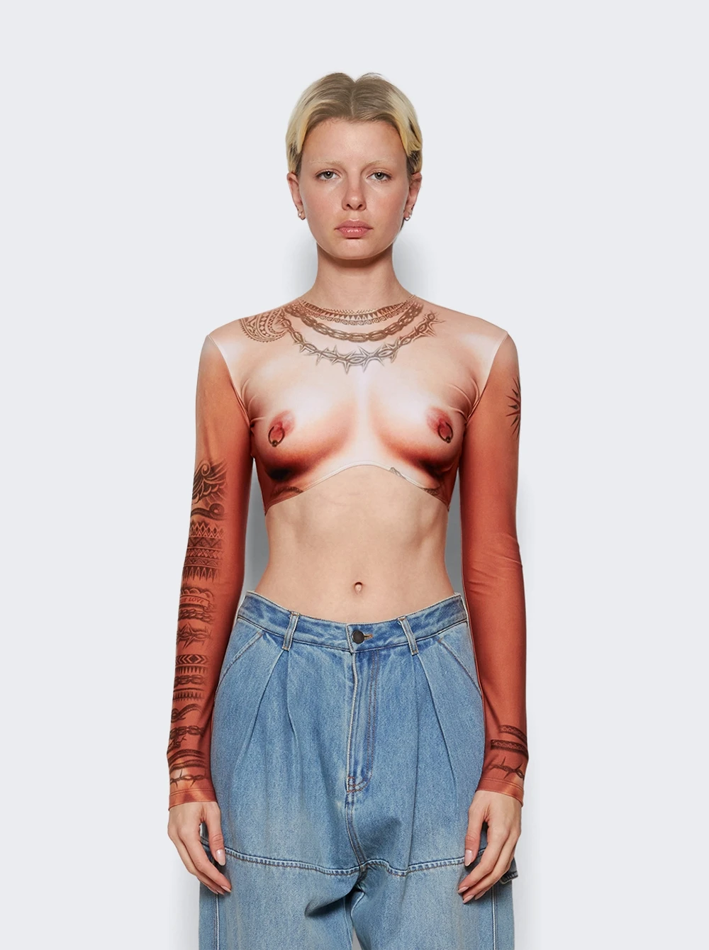 Jean Paul Gaultier Long Sleeves Corps Top Light Nude 3 Jean Paul Gaultier Long Sleeves Corps Top Light Nude - Image 3