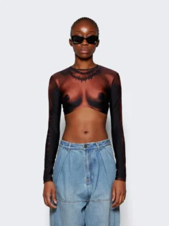 Jean Paul Gaultier Long Sleeves Corps Top Dark Nude -Artemides shop 23 15 F TO104 J527 67 30720 03 1