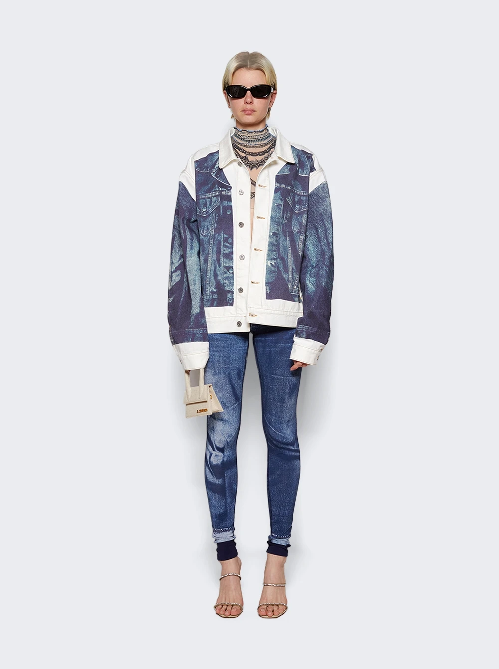 Jean Paul Gaultier Soleil Crop Top Nude And Blue 2 Jean Paul Gaultier Soleil Crop Top Nude And Blue - Image 2