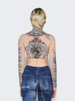 Jean Paul Gaultier Soleil Crop Top Nude And Blue 11 Jean Paul Gaultier Soleil Crop Top Nude And Blue -Artemides shop 23 15 F TO112 J528 635030 48157 05 1
