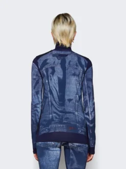 Jean Paul Gaultier L'oeil Long Sleeve Top Navy Blue -Artemides shop 23 15 U TO103 J530 5950 25719 05 1