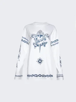 Jean Paul Gaultier Safe Sex Long Sleeve Top White