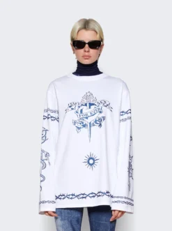 Jean Paul Gaultier Safe Sex Long Sleeve Top White -Artemides shop 23 15 U TS060I J042 01 2479 03 1