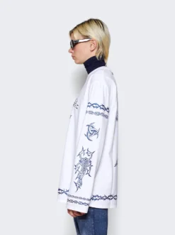 Jean Paul Gaultier Safe Sex Long Sleeve Top White -Artemides shop 23 15 U TS060I J042 01 2479 04 1