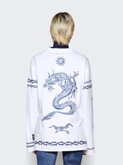 Jean Paul Gaultier Safe Sex Long Sleeve Top White -Artemides shop 23 15 U TS060I J042 01 2479 05 1