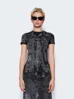 Jean Paul Gaultier L'oeil Crew Neck Top White And Grey 8 Jean Paul Gaultier L'oeil Crew Neck Top White And Grey -Artemides shop 23 15 U TS063 J530 0002 03 1