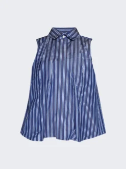 Sacai Sleeveless Poplin Shirt Blue