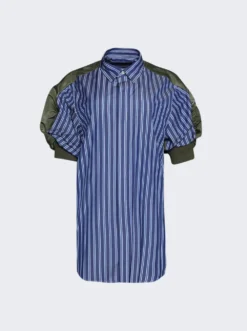 Sacai Poplin Nylon Twill Mini Dress Blue