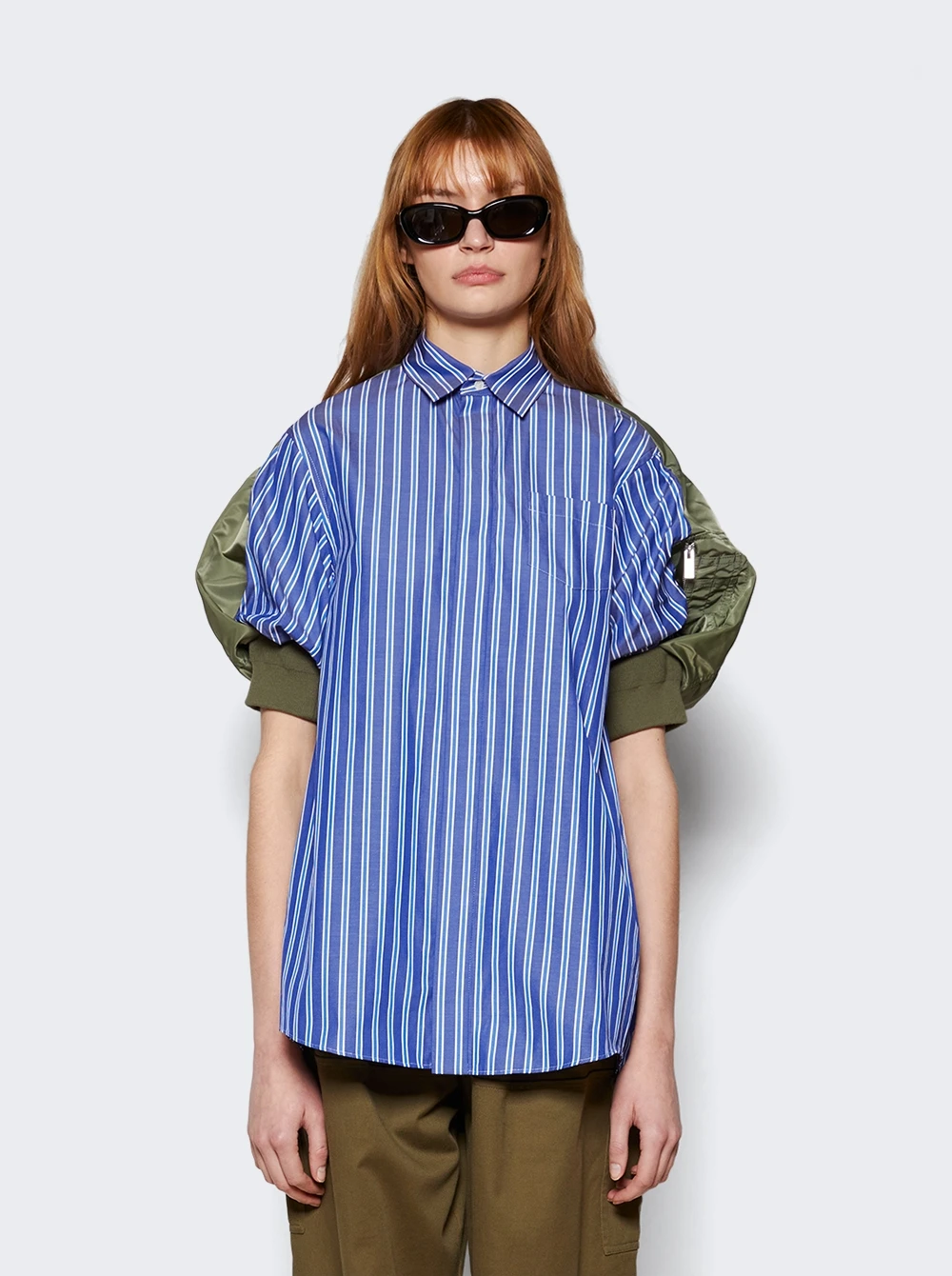 Sacai Poplin Nylon Twill Mini Dress Blue 3 Sacai Poplin Nylon Twill Mini Dress Blue - Image 3