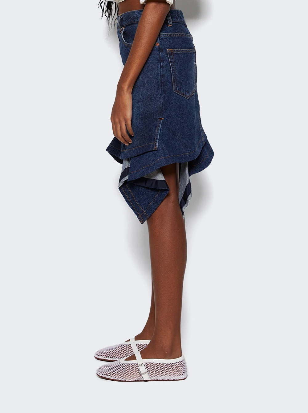 Sacai Draped Skirt Blue 4 Sacai Draped Skirt Blue - Image 4