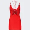 Area Star Cutout Mini Dress Scarlet