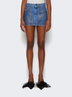 Area Crystal Embellished Mini Skirt Indigo -Artemides shop 2401S10301 30591 03 1