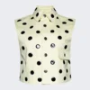 Area Polka Dot Sleeveless Top Cream Yellow