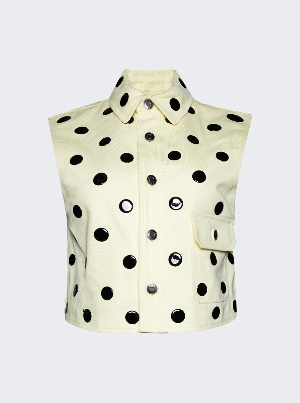 Area Polka Dot Sleeveless Top Cream Yellow 1 Area Polka Dot Sleeveless Top Cream Yellow