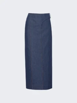 Jacquemus La Jupe De-nimes Obra Skirt Navy And Brown