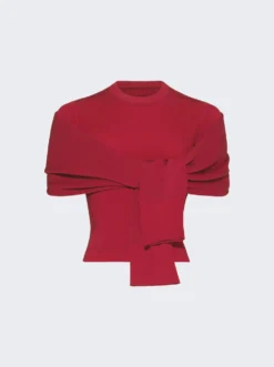 Jacquemus Le Haut Rica Cardigan Top Dark Red