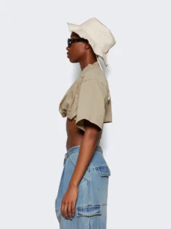 Jacquemus Le T-shirt Bahia Court Top Khaki -Artemides shop 241TO076 2003 29803 04 1