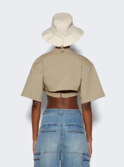 Jacquemus Le T-shirt Bahia Court Top Khaki -Artemides shop 241TO076 2003 29803 05 1