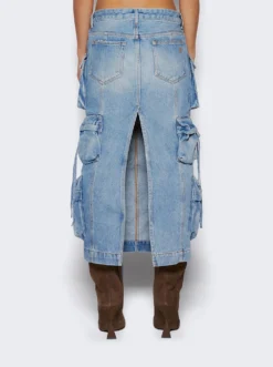 Denim Midi Skirt Sku Blue -Artemides shop 241WCS189 D073 49051 05 1