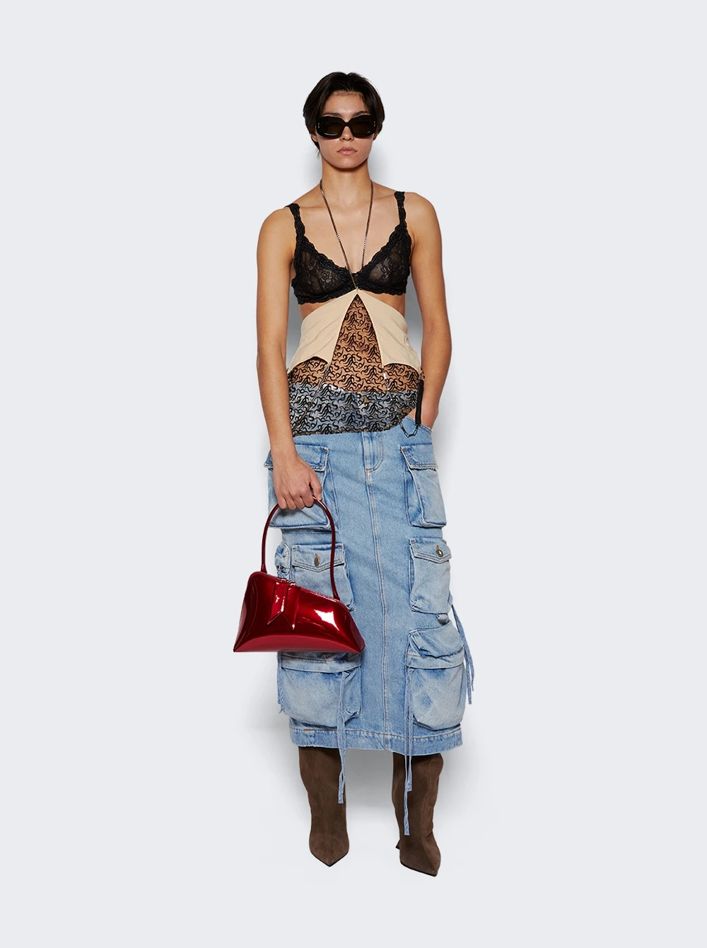 Tulle Top With Embroidery Champagne And Black 2 Tulle Top With Embroidery Champagne And Black - Image 2