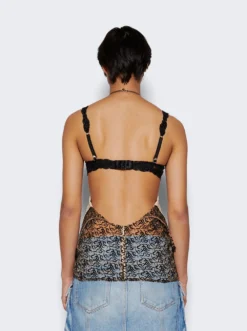 Tulle Top With Embroidery Champagne And Black 9 Tulle Top With Embroidery Champagne And Black -Artemides shop 241WCT225 PA53 48985 05 1