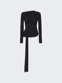 Asymmetrical Cut Out Top Black