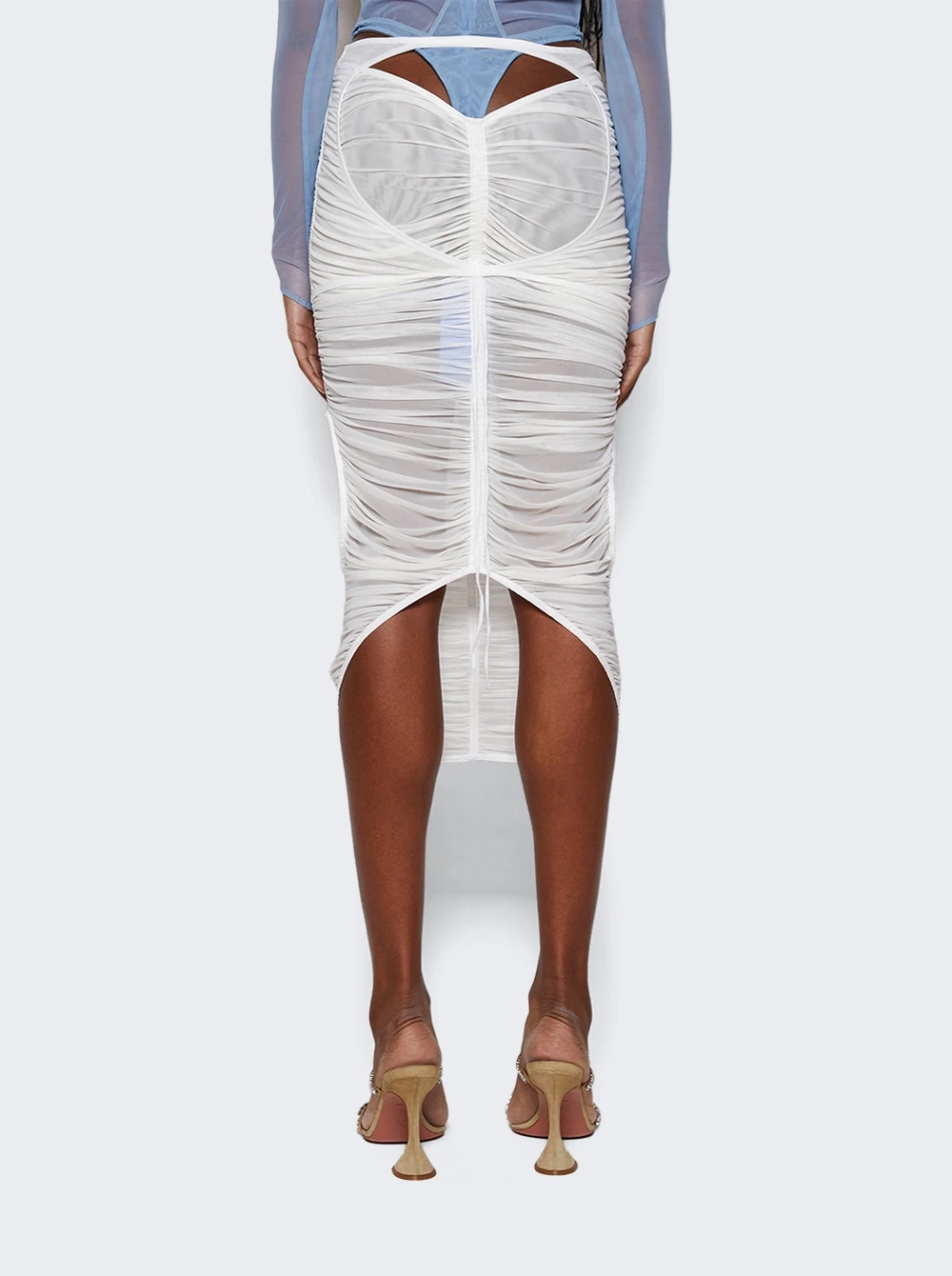 Mugler Draped Skirt Warm White 5 Mugler Draped Skirt Warm White - Image 5