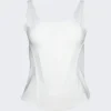 Mugler Corseted Tank Top Snow