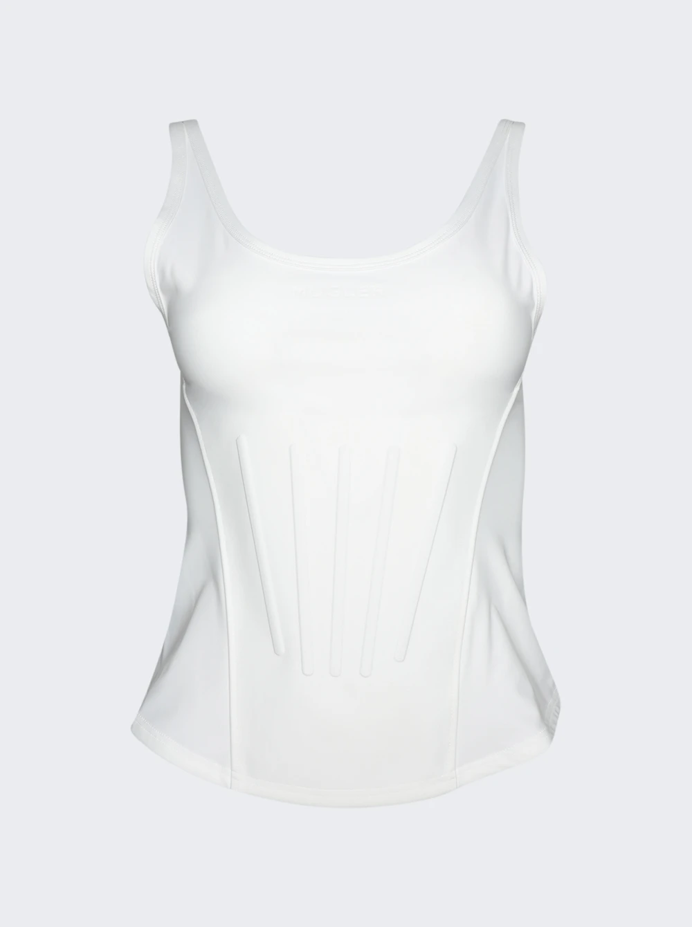 Mugler Corseted Tank Top Snow 1 Mugler Corseted Tank Top Snow