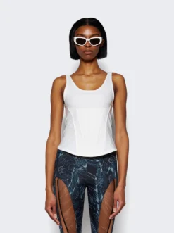 Mugler Corseted Tank Top Snow 7 Mugler Corseted Tank Top Snow -Artemides shop 24P1TO0644842 03 1