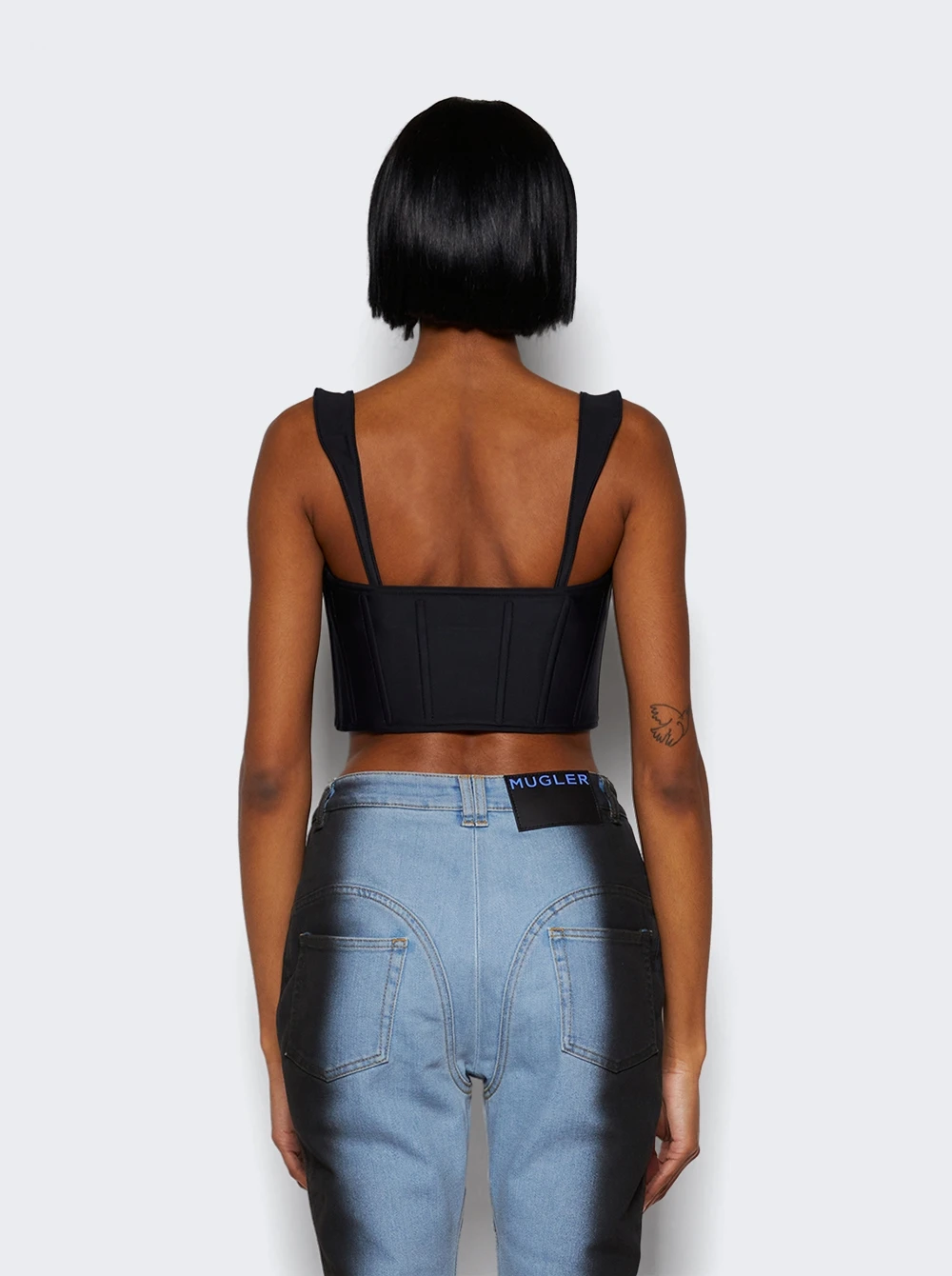 Mugler Bi Material Corset Light Blue 5 Mugler Bi Material Corset Light Blue - Image 5