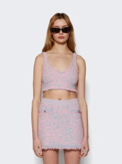 Crop Top Tweed Lurex Rose -Artemides shop 24PMPU249ML0265 49357 03 1