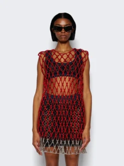 Deirdre Dress Red And Silver -Artemides shop 24WWD02 03 1