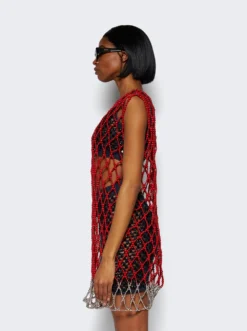 Deirdre Dress Red And Silver -Artemides shop 24WWD02 04 1