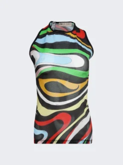 Mesh Tank Top Black And Pink