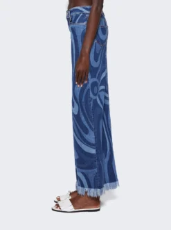 Marmo-Print Denim Maxi Skirt Blue 8 Marmo-Print Denim Maxi Skirt Blue -Artemides shop 3RDW01 3R998 2845 04 1
