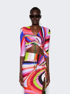 Iride-Print Crop Top Multicolor -Artemides shop 3RJM26 3R755 2524 03 1