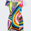 Iride-Print Mini Dress Multicolor