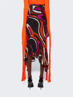 Marmo-Print Silk Skirt Multicolor -Artemides shop 3RRW25 3R762 2524 05 1