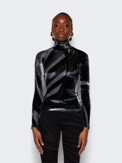 Turtle Neck Jersey Top Black -Artemides shop 3UJM31 3U752 2509 03 1