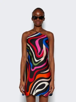 Printed Mini Dress Blue And Fuchsia -Artemides shop 3URG01 3U761 43078 03 1